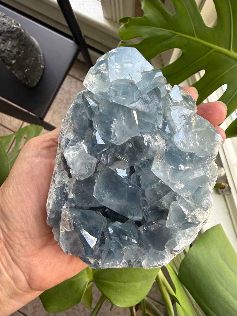 Large Blue Celestite Crystal Cluster - Picture 5 of 8